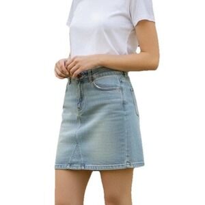 Gap Jeans Stretch Mini Skirt Vintage Y2K Womens Size 6 Blue Denim Funky